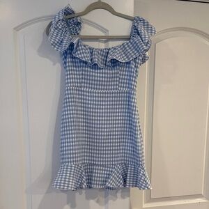 MAJORELLE Blue Gingham Mini Dress